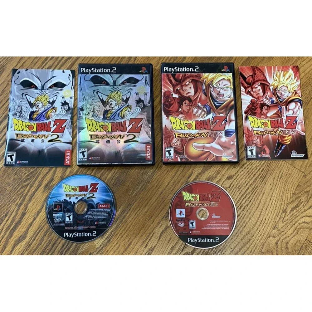Playstation 2 PS2  Dragonball Z Budokai 1 & 2 Video Game Lot 2 Tested Complete